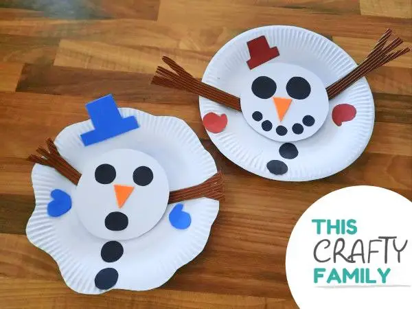 paper plate melted snowman