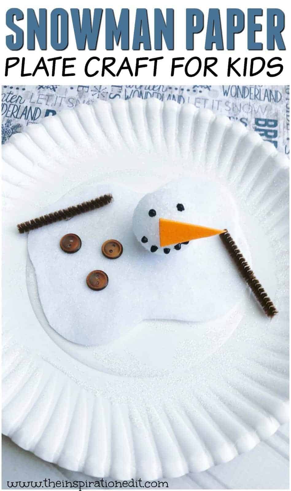 Paper plate snowman craft