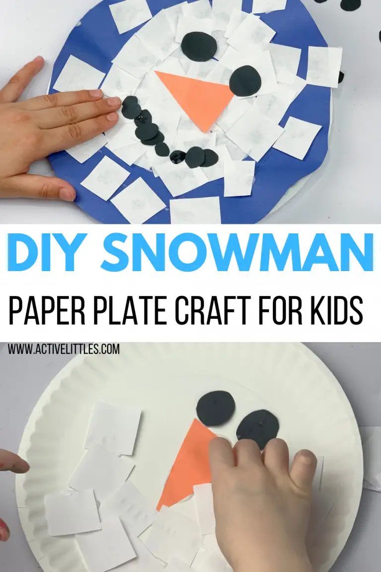 DIY snowman paper plate craft for kids