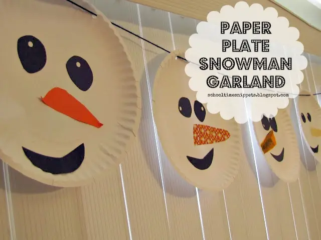 paper plate snow garland