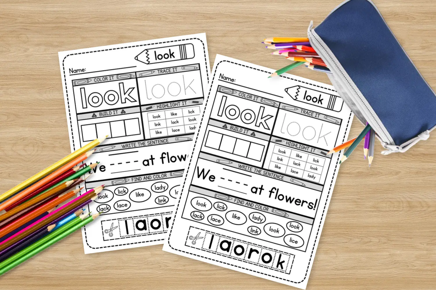 look sight word for preschoolers, kindergarteners, toddlers and kids of all ages