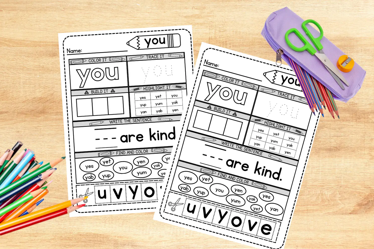 You sight word for preschoolers, kindergarteners, toddlers and kids of all ages