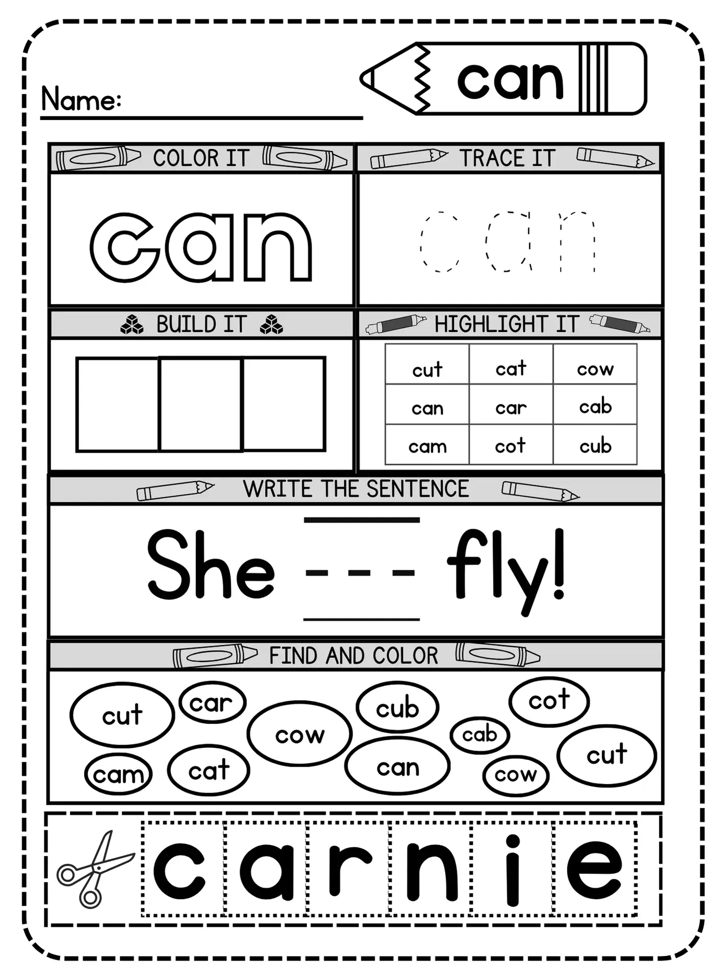 Can sight word for preschoolers, kindergarteners, toddlers and kids of all ages