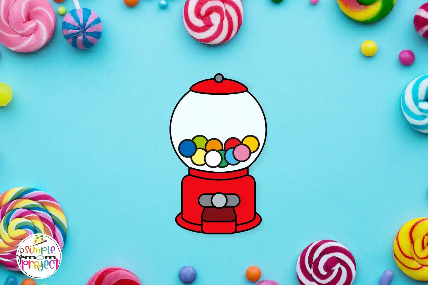 Gumball Machine Cut and Paste Craft for kids Build a Gumball machine