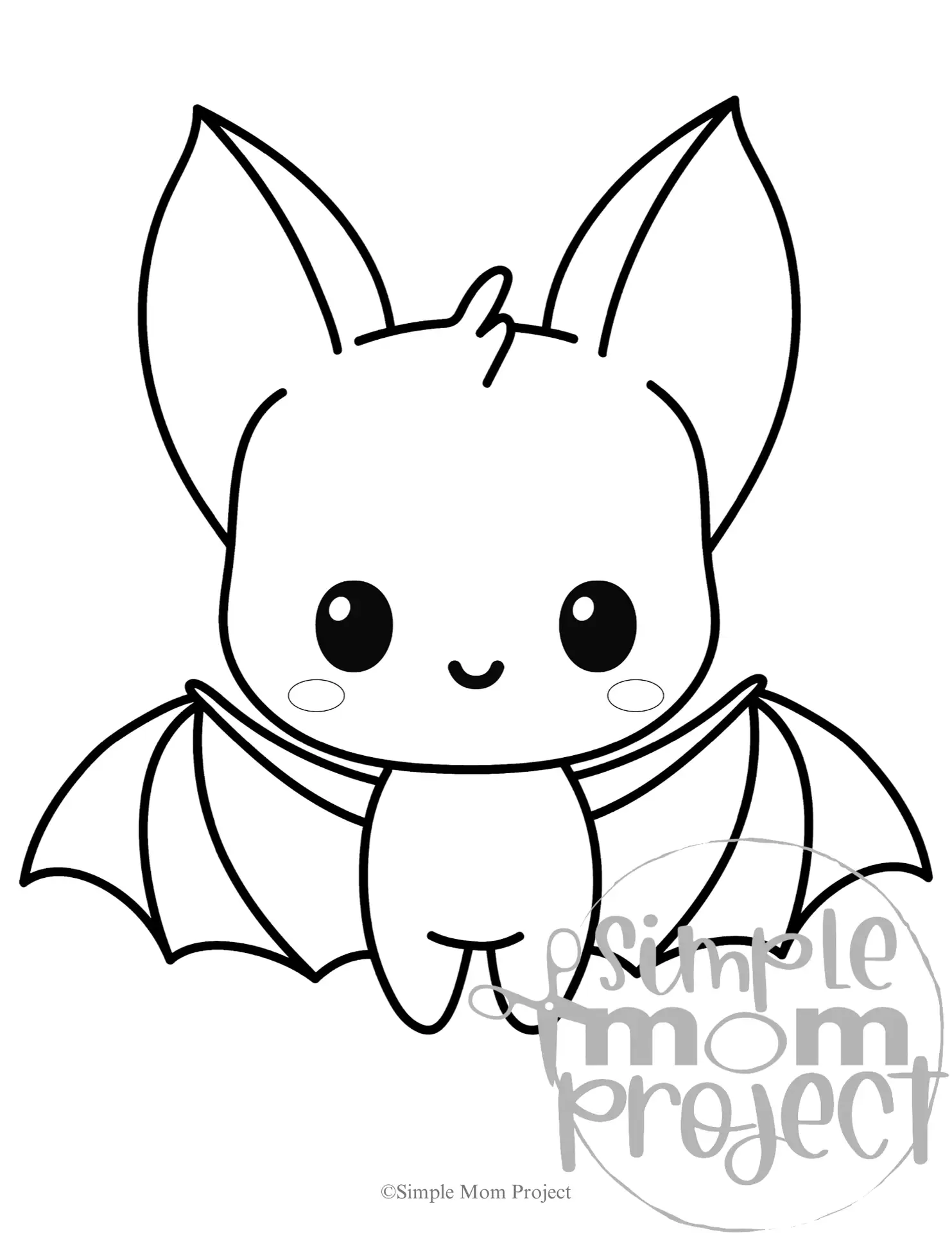 Black and White Printable Bat Craft Template for kids of all ages