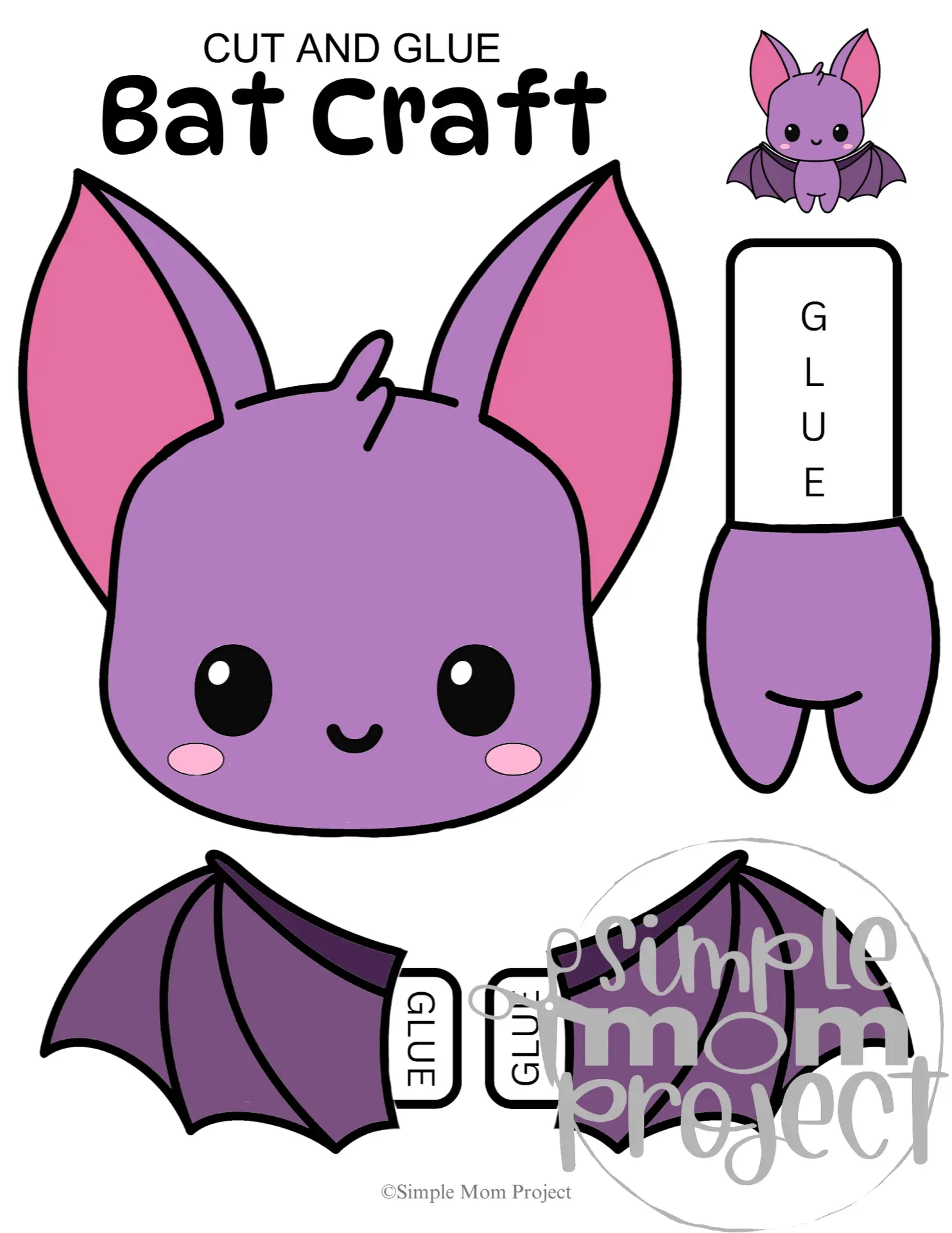 Full Colored Bat Craft for kids