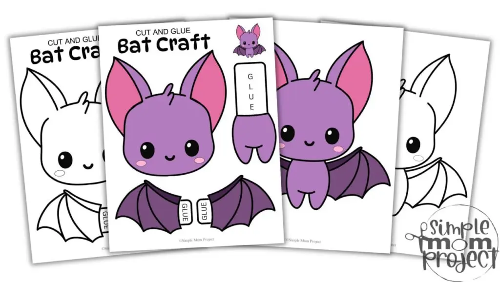 Printable Bat Cut and Paste Craft Template for kids of all ages
