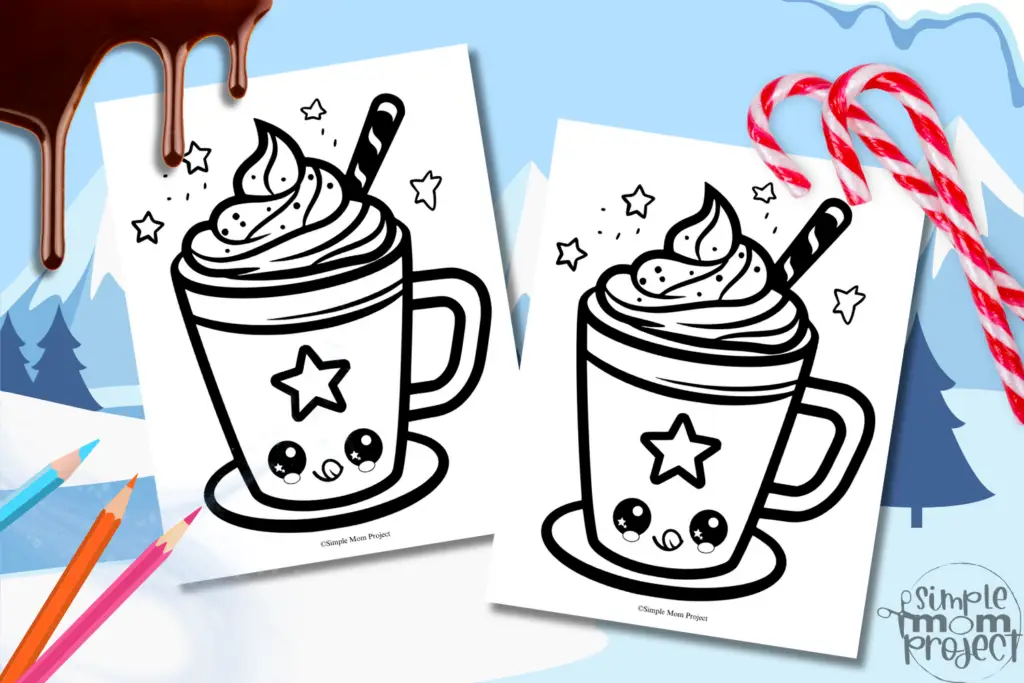 FLATLAY FREE Hot Chocolate Mug Free Hot Chocolate Mug Template for toddlers, preschoolers and kindergarten kids