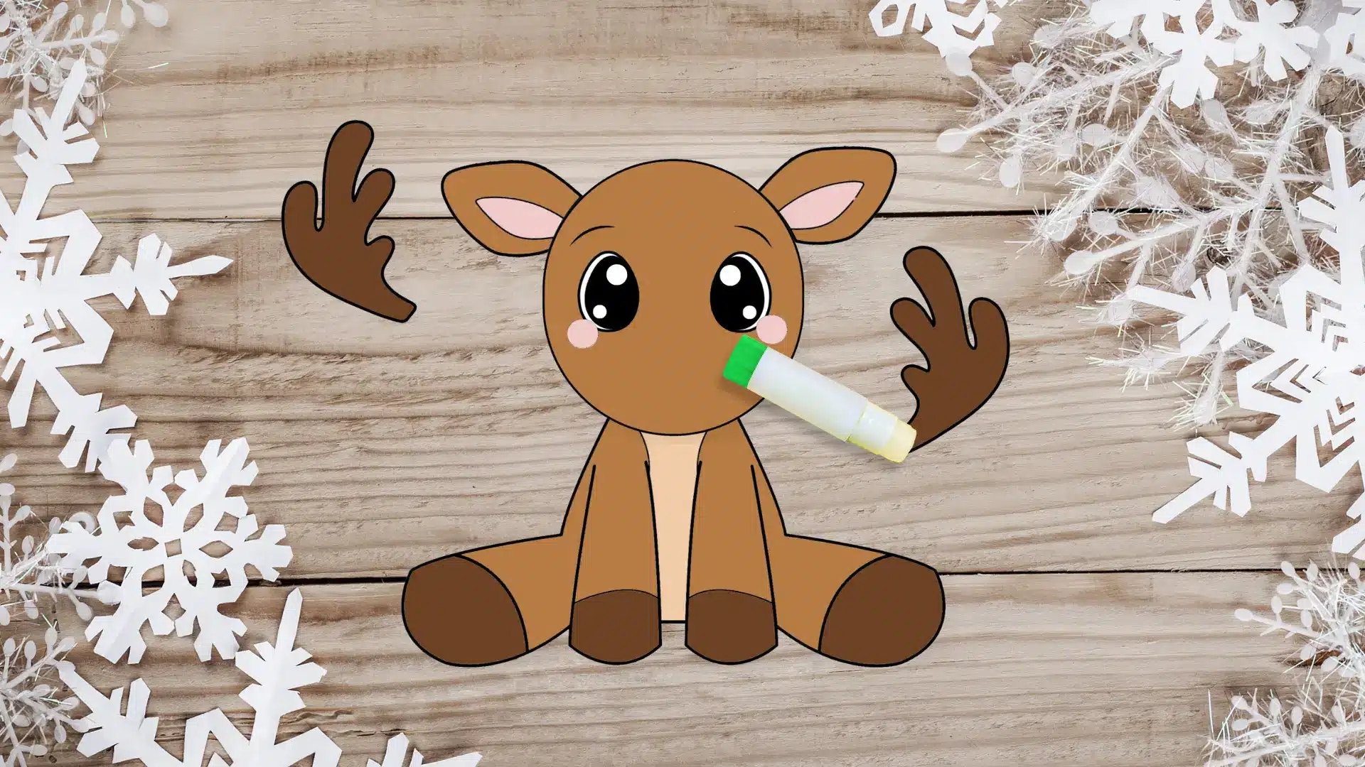 Tutorial 5 Printable Build-a-Reindeer Craft Template for toddlers, preschoolers and kindergarten kids