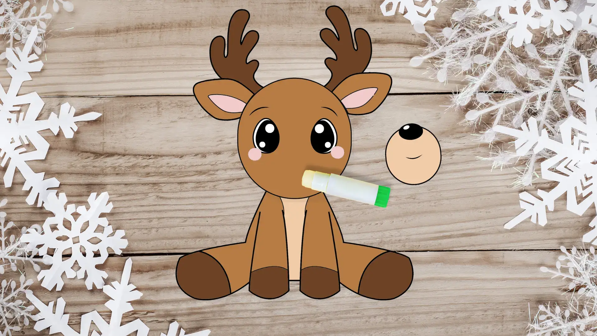 Tutorial 6 Printable Build-a-Reindeer Craft Template for toddlers, preschoolers and kindergarten kids