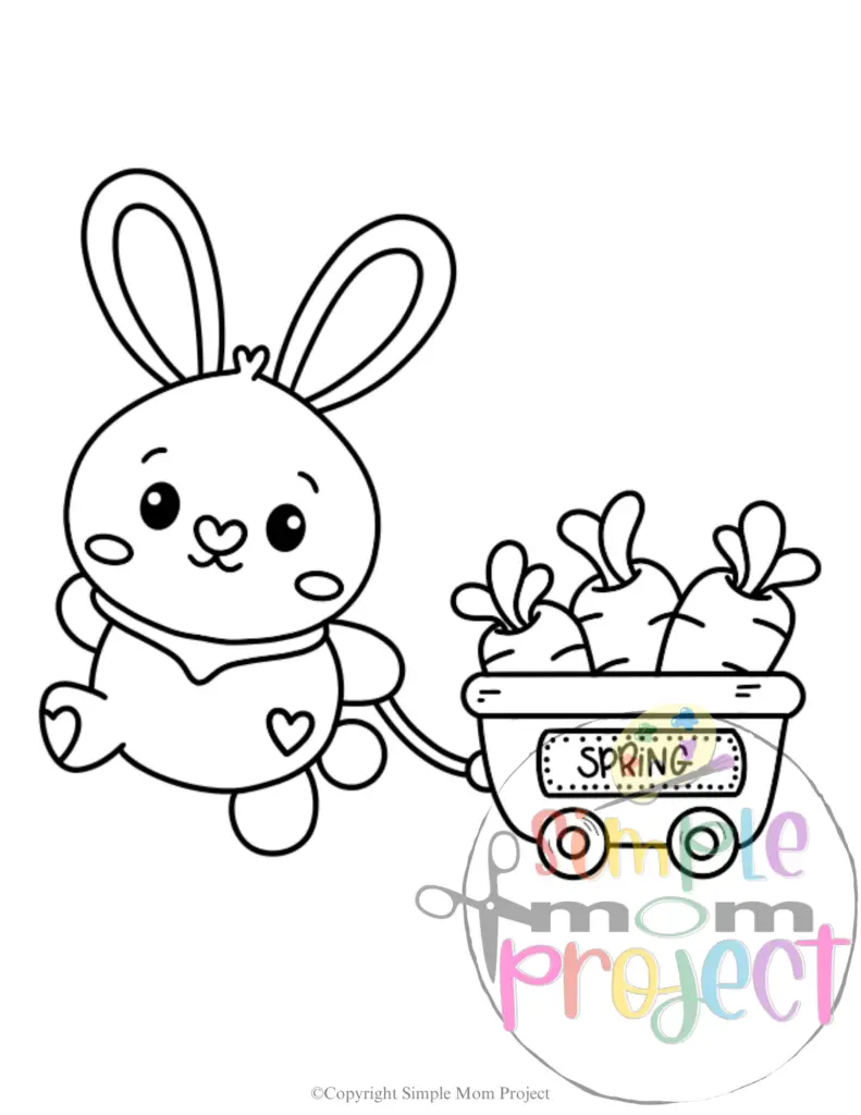 Free Printable Kawaii Bunny Coloring Page for kids of all ages
