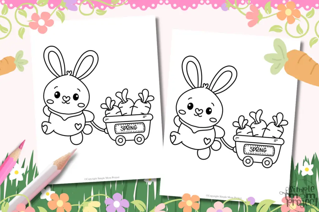 FLATLAY Kawaii Bunny FREE Printable Template for Kids