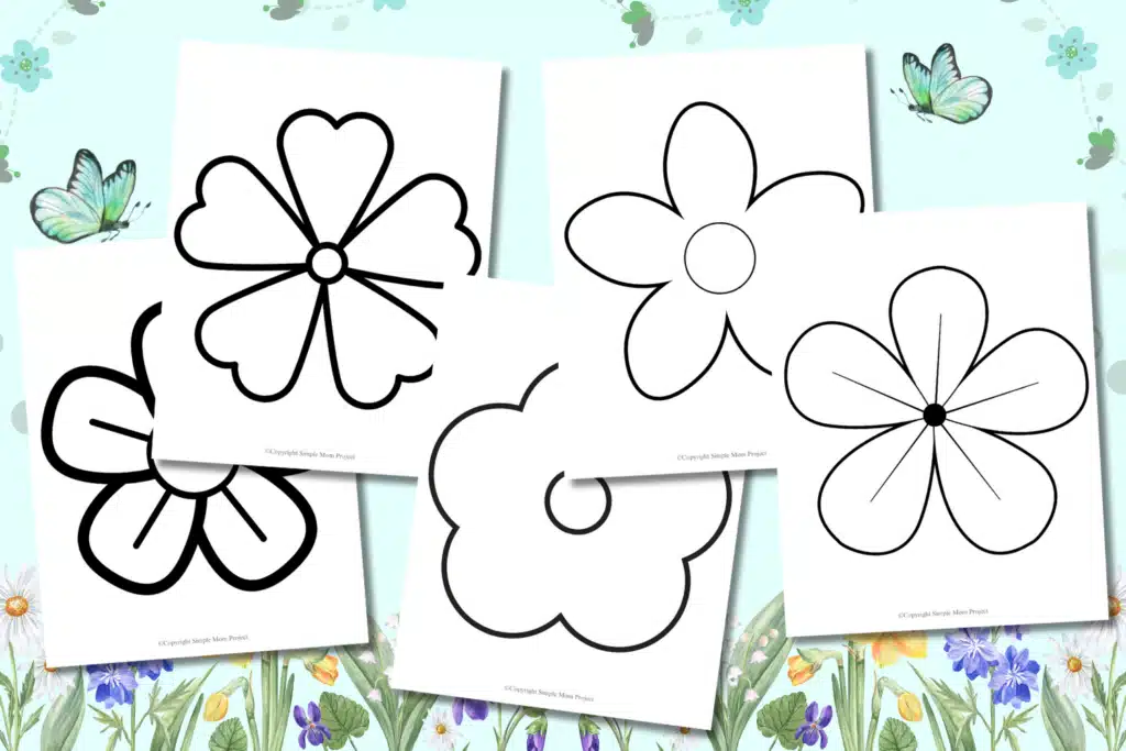 FLATLAY 5 Petal Flower Template FREE Printable for Kids