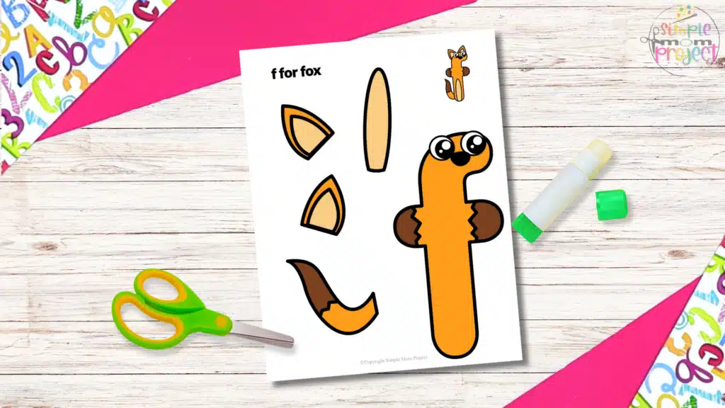 Free Printable Letter F for Fox Craft Template for Kids 2