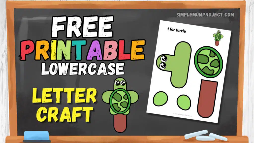 Free Printable Lowercase Letter t for turtle Craft template for kids 1
