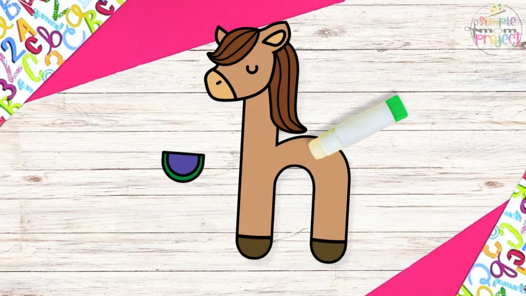Lowercase letter h for horse craft template for kids 8