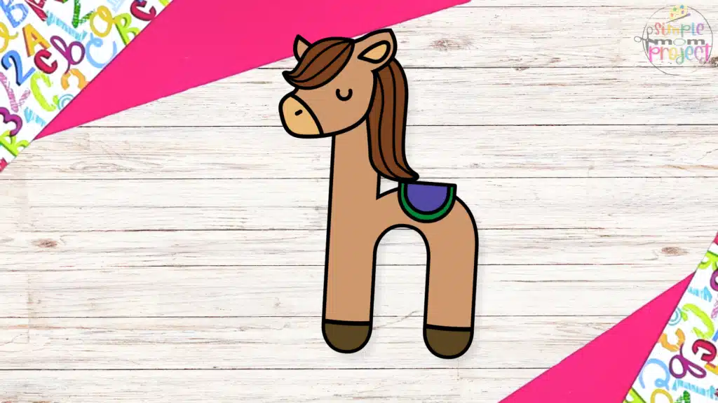 Lowercase letter h for horse craft template for kids 9