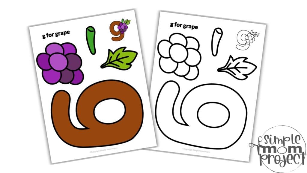 Free Printable lowercase g convertkit template for kids