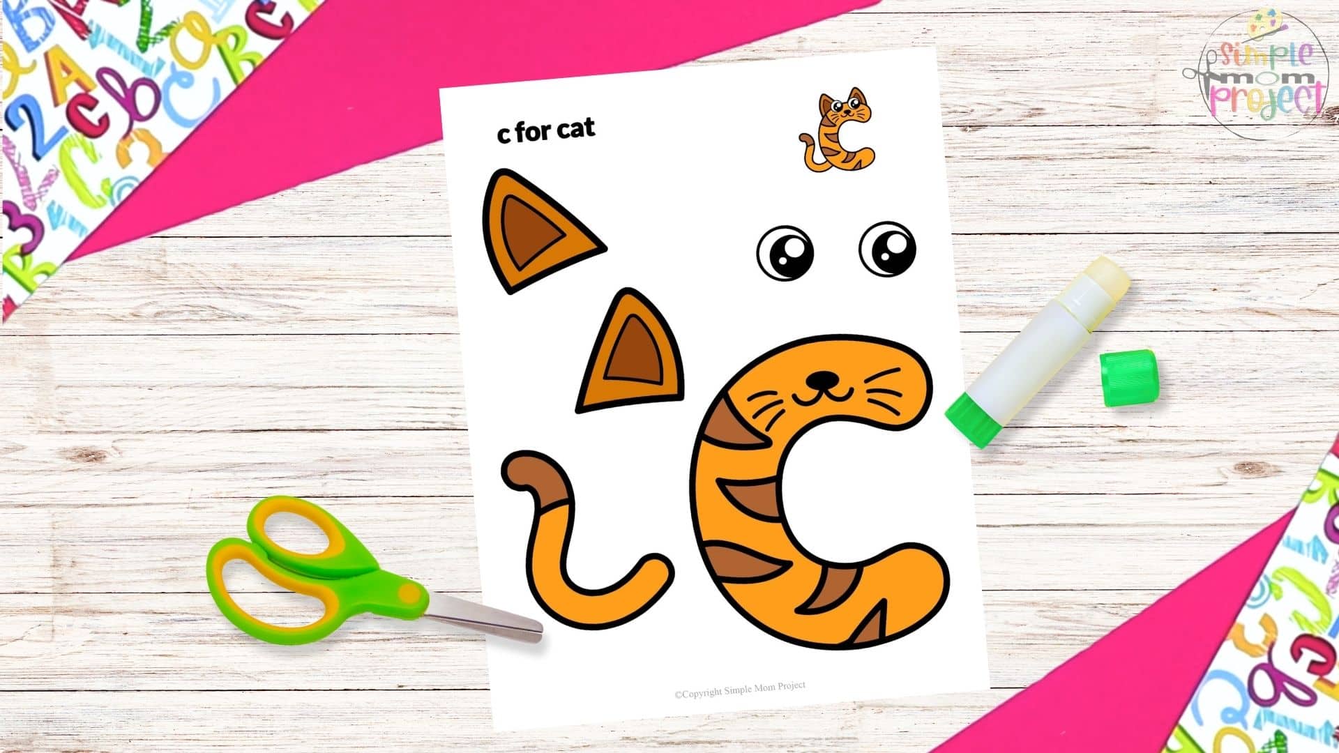 Free Printable Lowercase Letter c Craft Template Tutorial Image 1