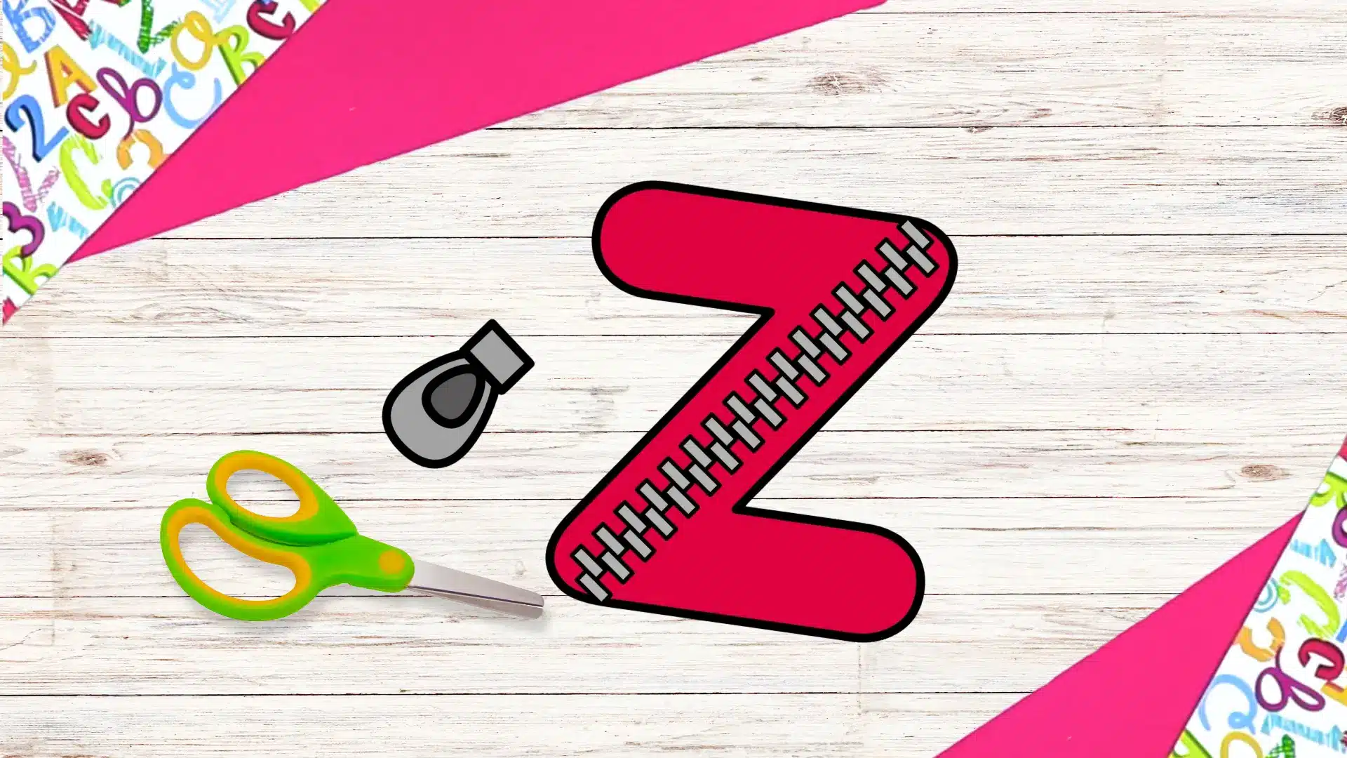 Free Printable Lowercase Letter z for Zipper Craft Template 2