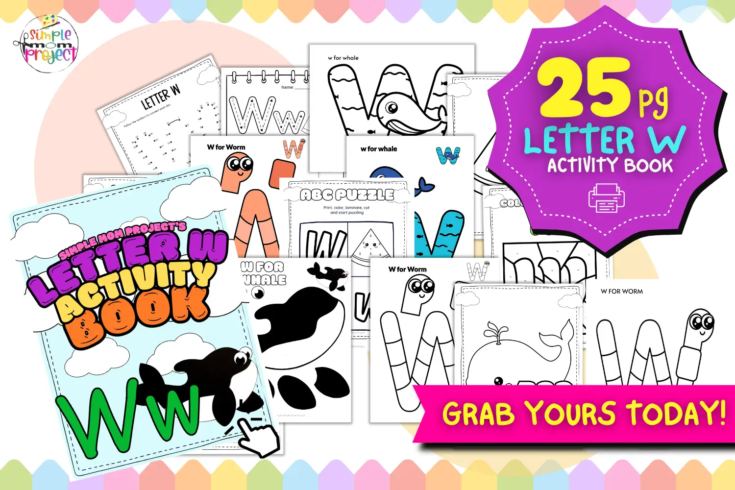 SHOP NOW Printable Alphabet Letter W Activity Templates