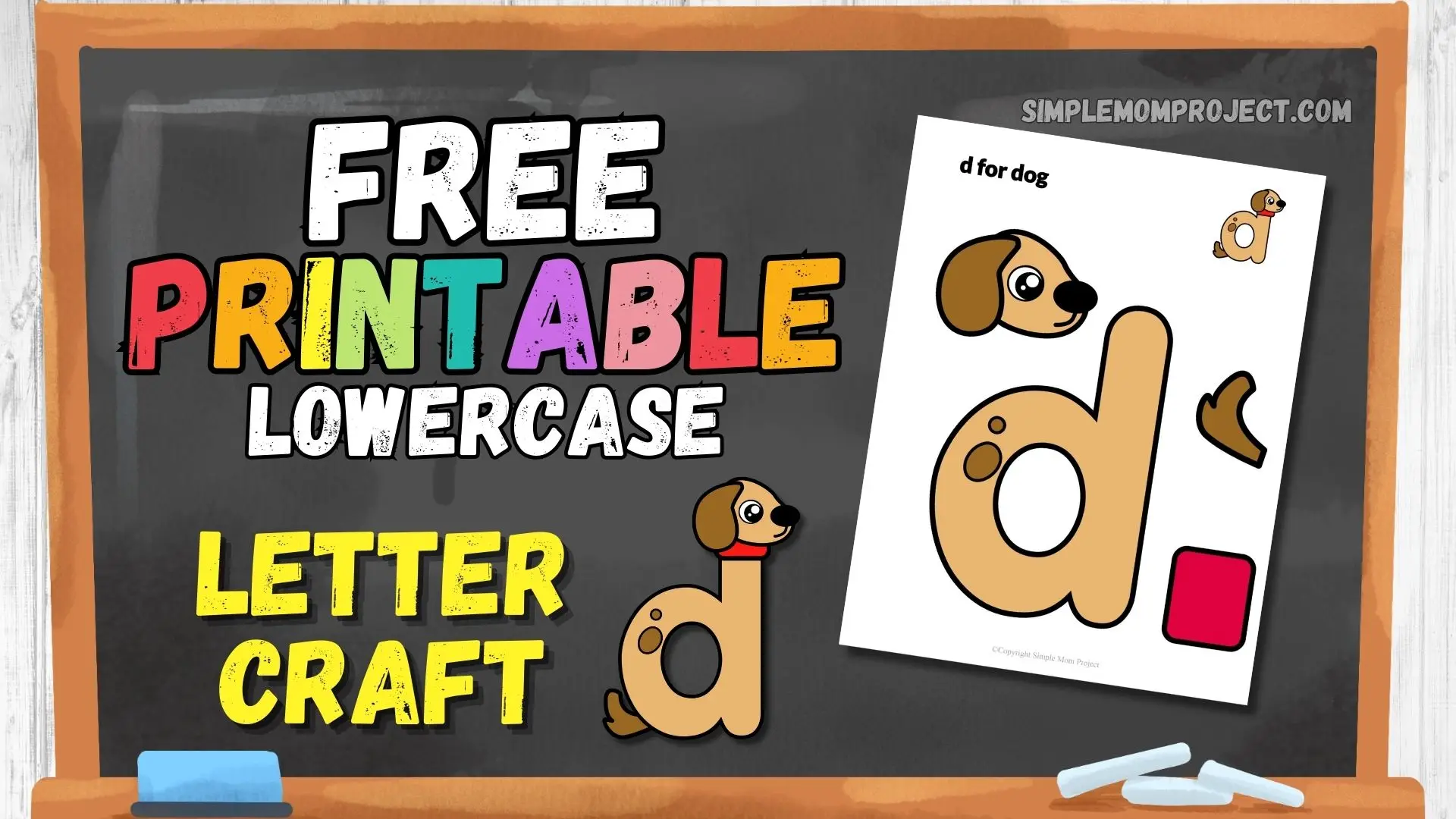 free printable letter d for dog craft for kids 1