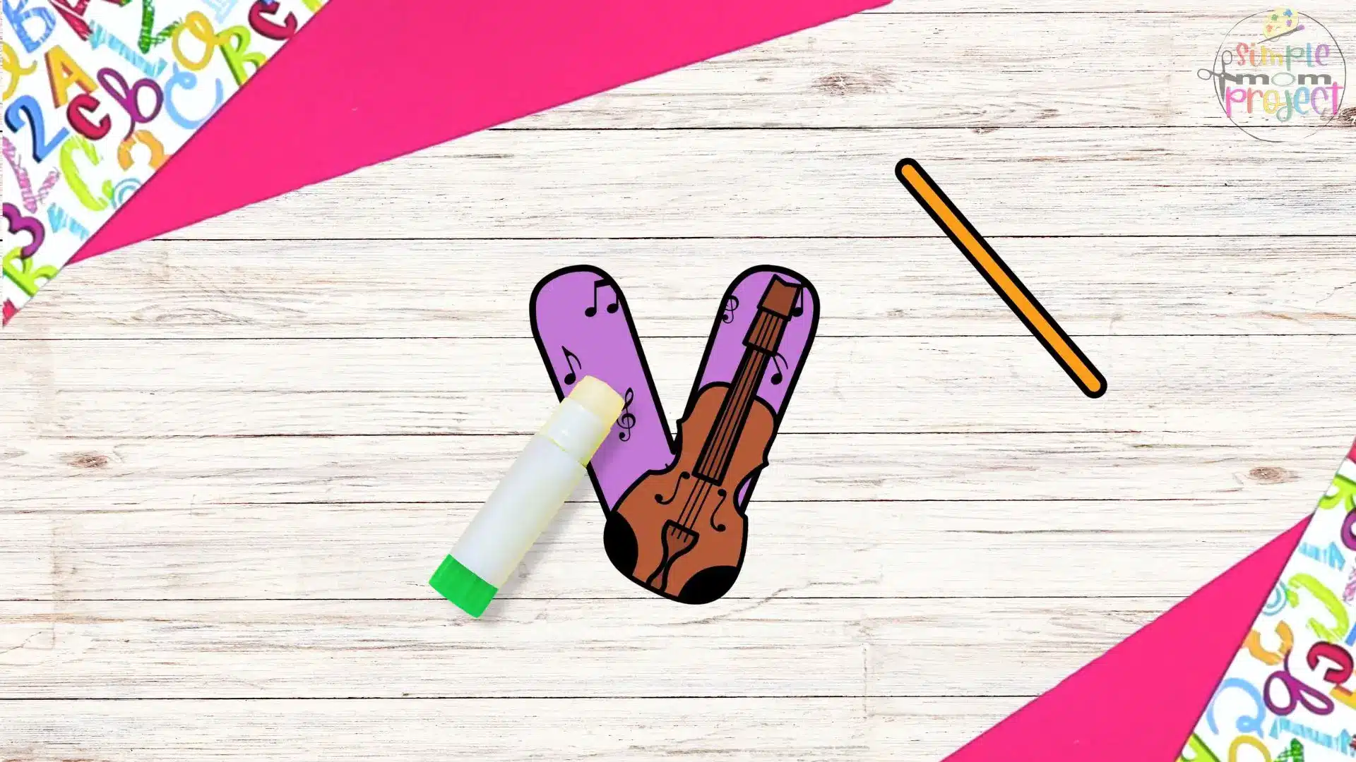 free printable lowercase letter v for violin craft template tutorial 7