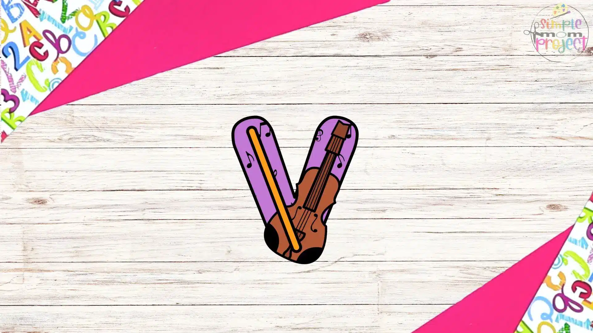 free printable lowercase letter v for violin craft template tutorial 8