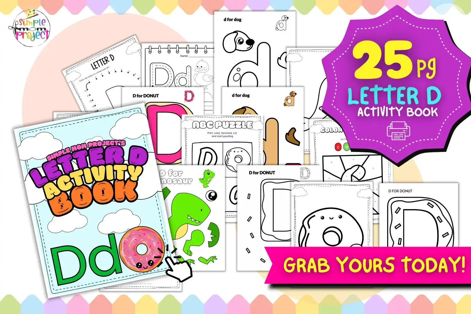 SHOP NOW Letter D Activity Book FlatLay 1
