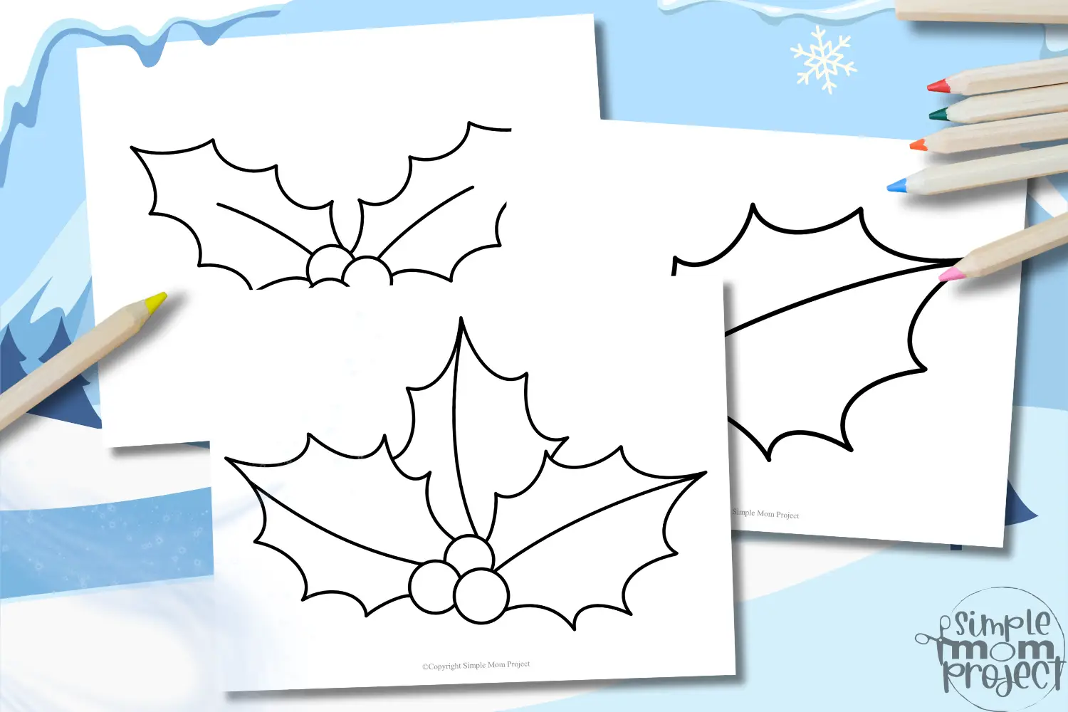 FLATLAY Holly Leaf Free Printable Template for Kids