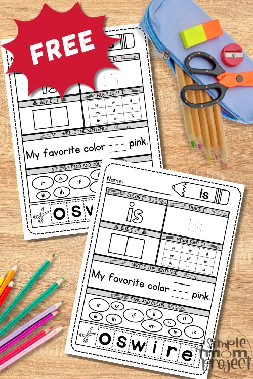 Is Sight Words Pin Image (FREE) Printable Template for Kids