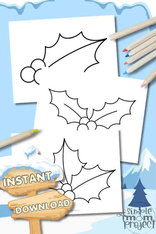 PIN Holly Leaf Free Printable Template for Kids of all Ages