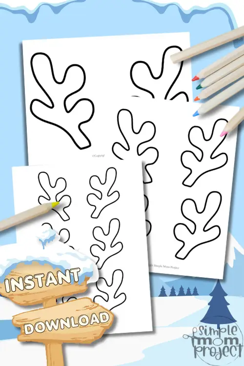PIN Reindeer Antlers Free Printable Template for Kids