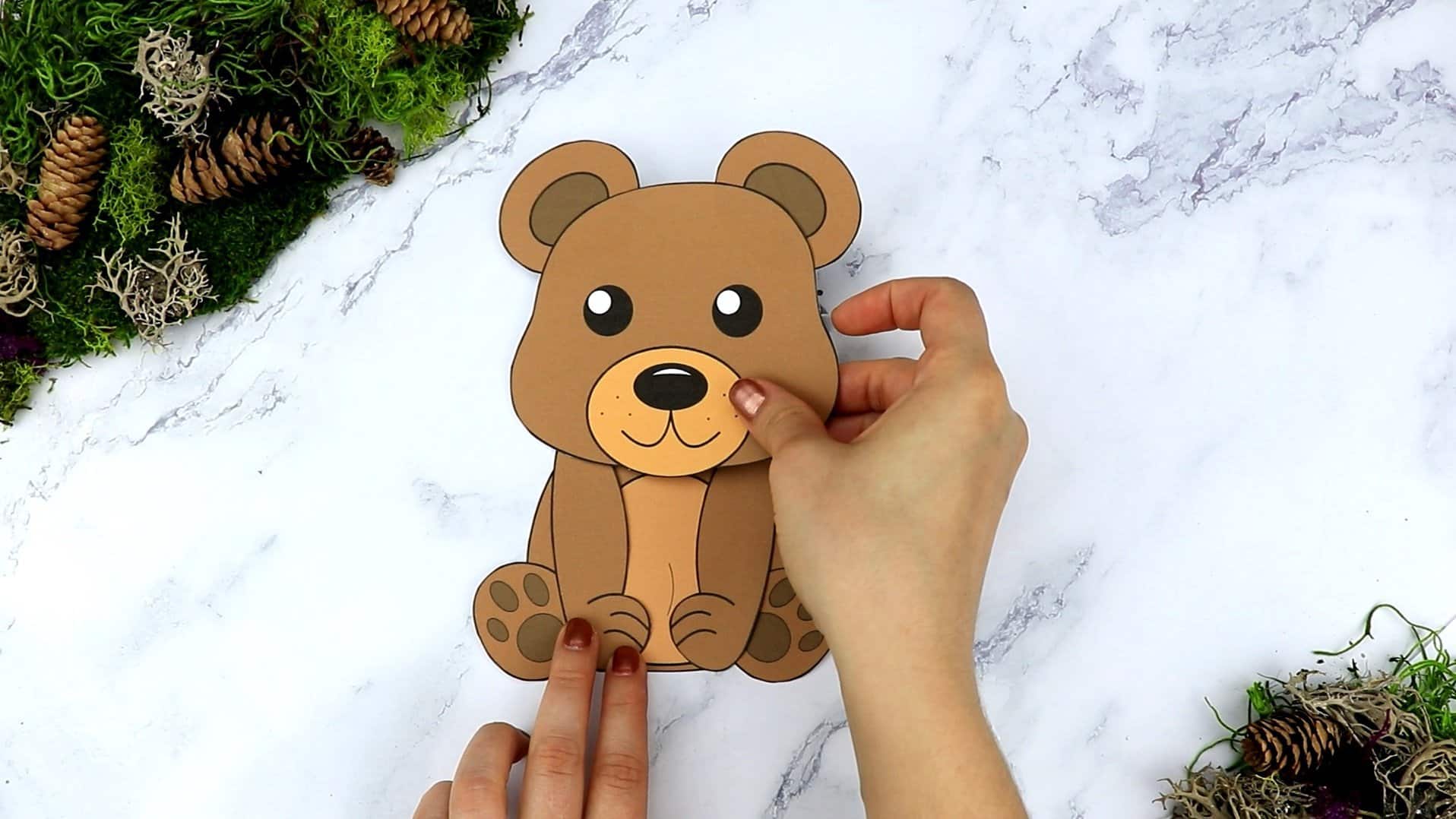 Free Printable Bear Craft Template for kids, preschoolers, toddlers and kindergartners