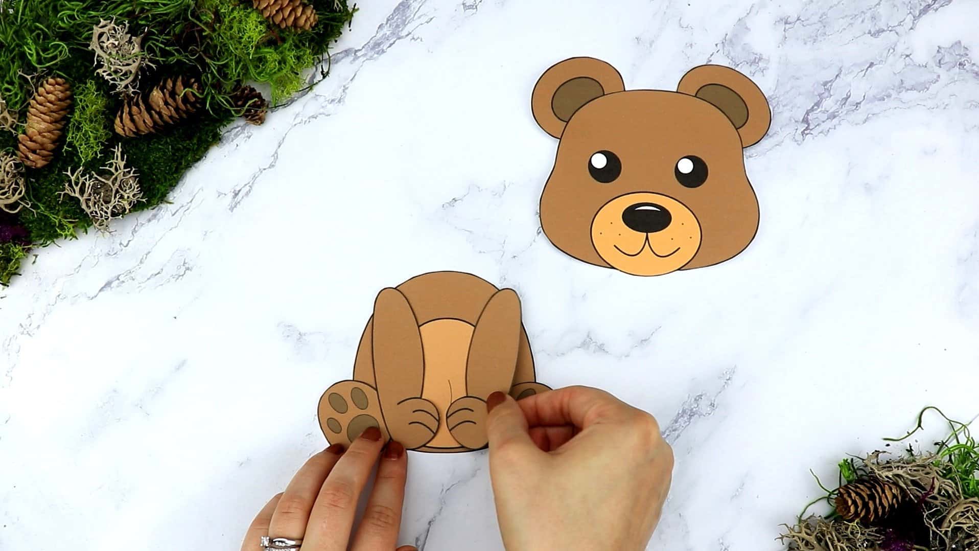 Free Printable Bear Craft Template for kids, preschoolers, toddlers and kindergartners