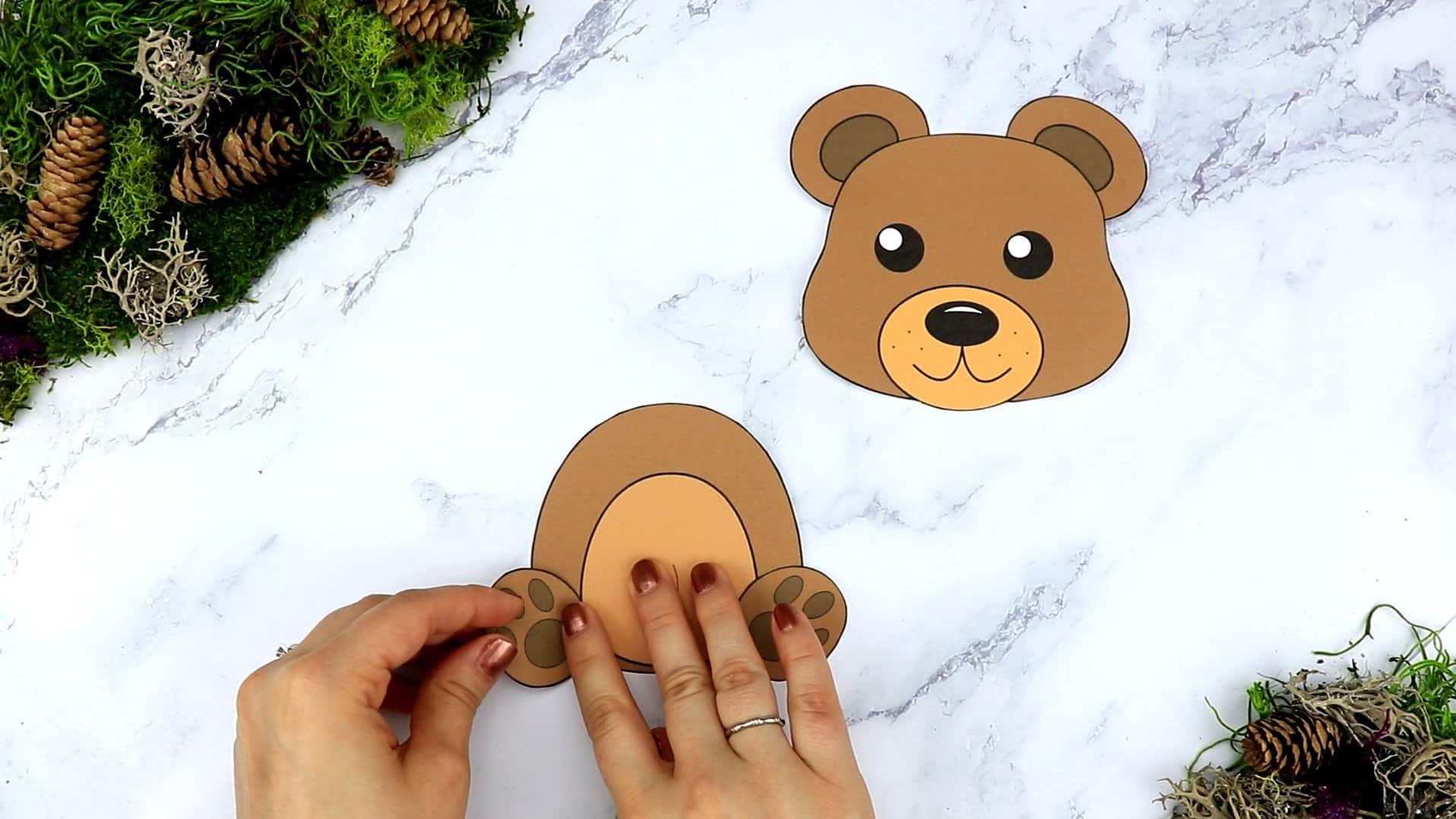 Free Printable Bear Craft Template for kids, preschoolers, toddlers and kindergartners