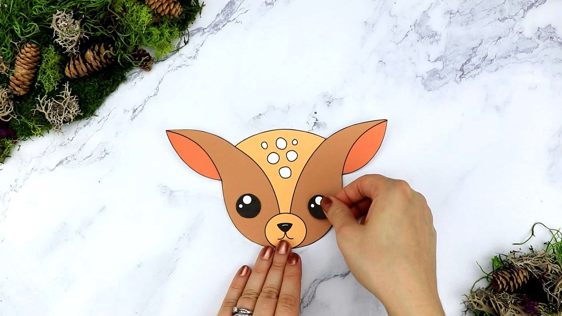 Free Printable Forest Deer Craft Template for kids, preschoolers, toddlers and kindergartners