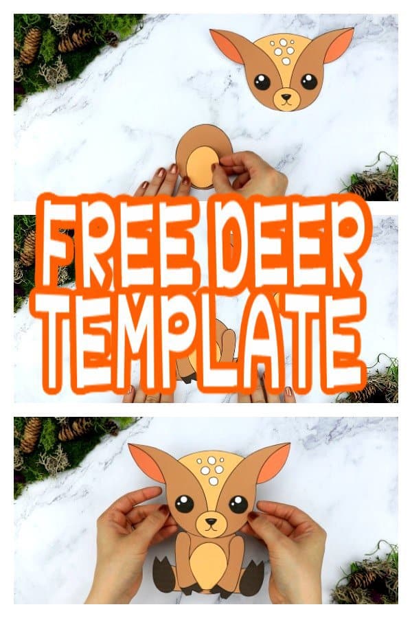 Free Printable Forest Deer Craft Template for kids, preschoolers, toddlers and kindergartners