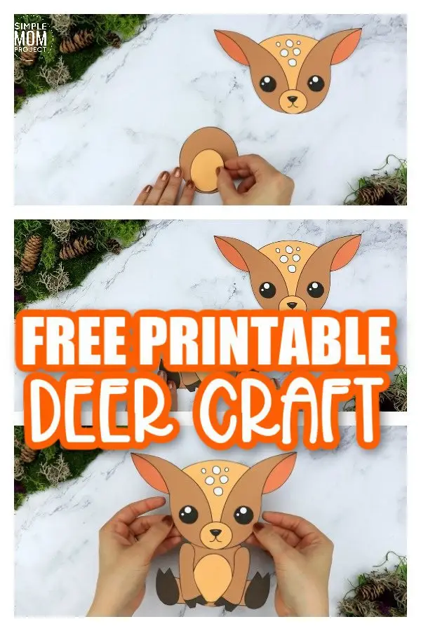 Free Printable Forest Deer Craft Template for kids, preschoolers, toddlers and kindergartners