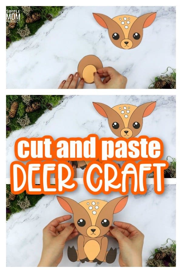 Printable Forest Deer Craft Template for kids, preschoolers, toddlers and kindergartners