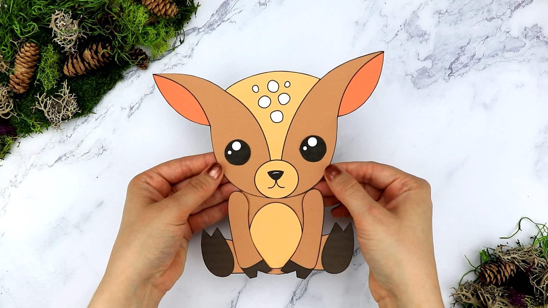 Free Printable Forest Deer Craft Template for kids, preschoolers, toddlers and kindergartners