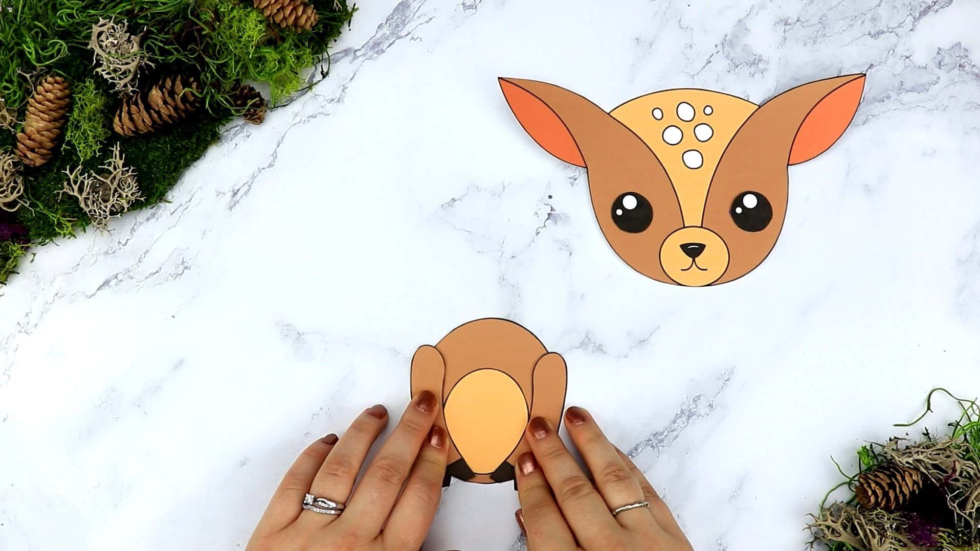 Free Printable Forest Deer Craft Template for kids, preschoolers, toddlers and kindergartners