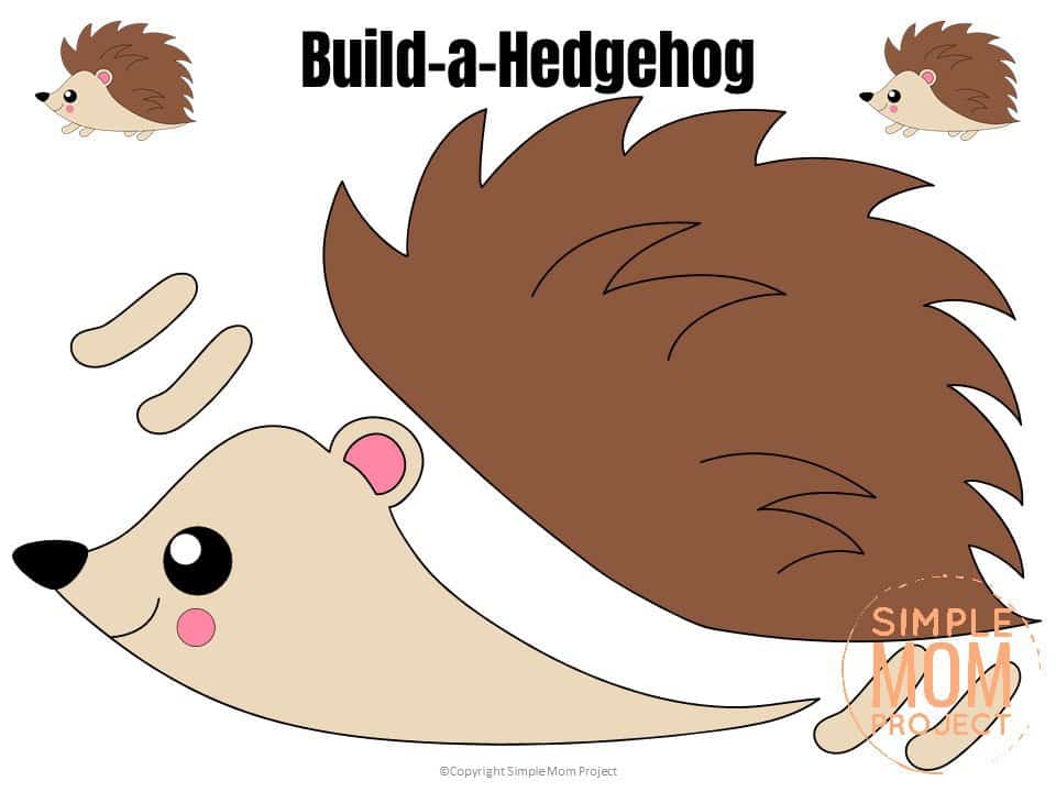 Printable Forest Hedgehog Craft Template for kids, preschoolers, toddlers and kindergartners