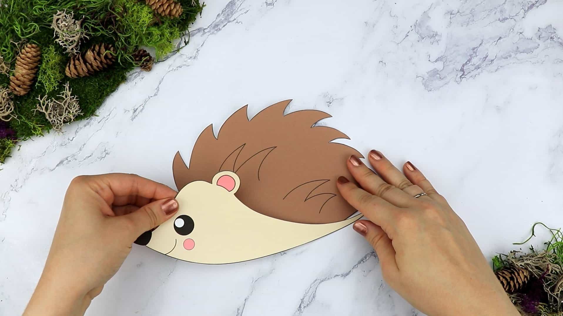 Free Printable Forest Hedgehog Craft Template for kids, preschoolers, toddlers and kindergartners
