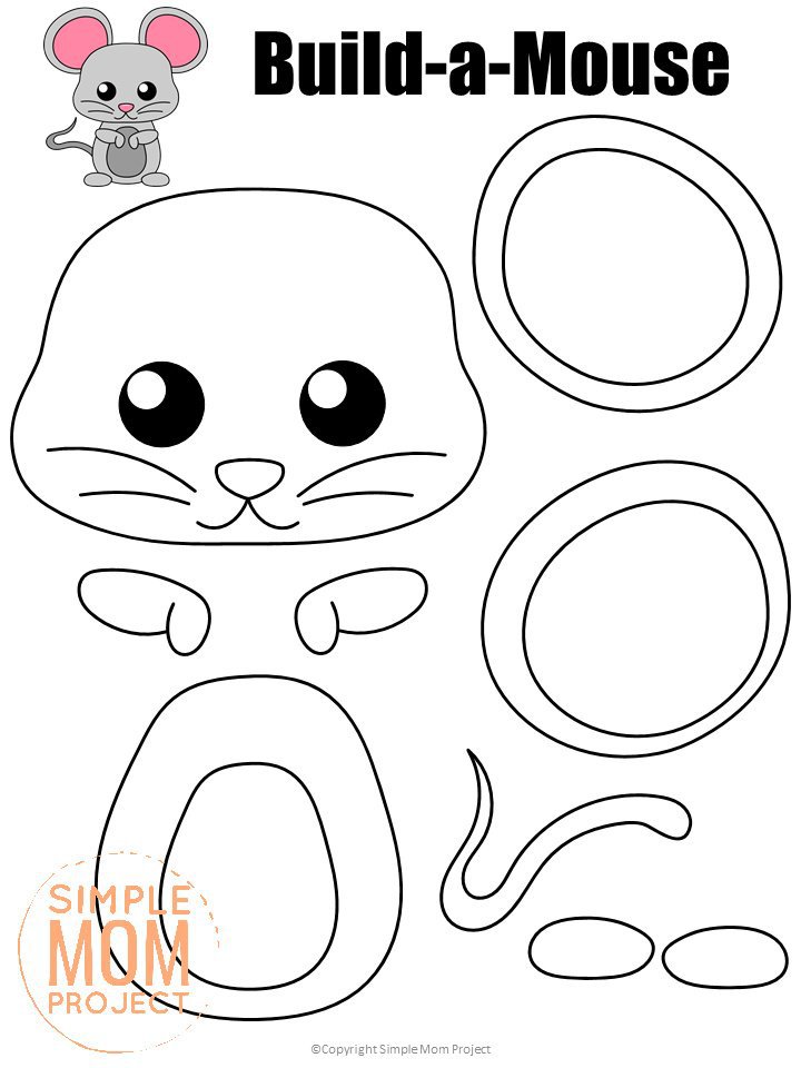 Are you looking for a simple way to teach the letter M to your preschoolers this summer? Click now to get this free printable mouse template to make this cute cut out and paste woodland mouse craft! He is perfect for kids of all ages including toddlers and kindergartners to learn a part of the alphabet! #mouse #mousecrafts #woodland #woodlandanimals #winteranimals #LetterM #SimpleMomProject