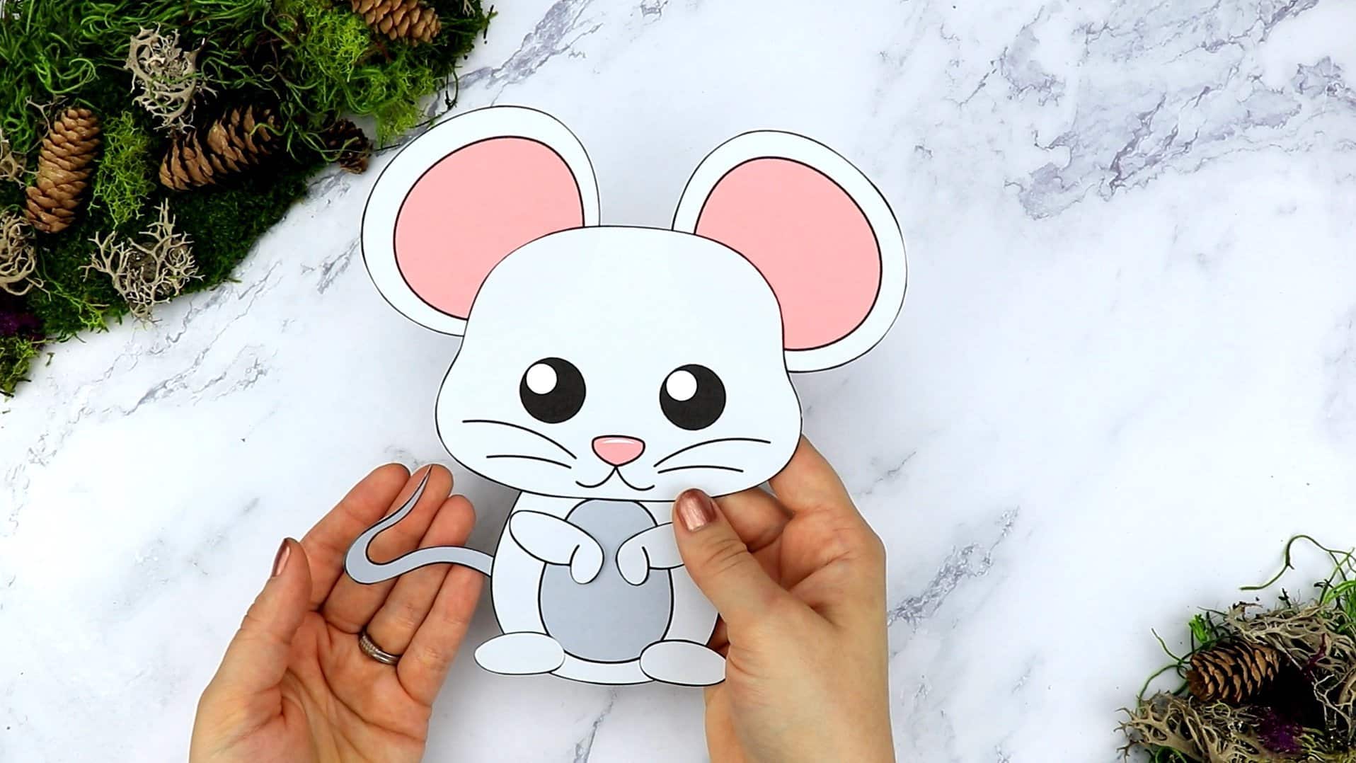 Free Printable Forest Mouse Craft Template for kids, preschoolers, toddlers and kindergartners