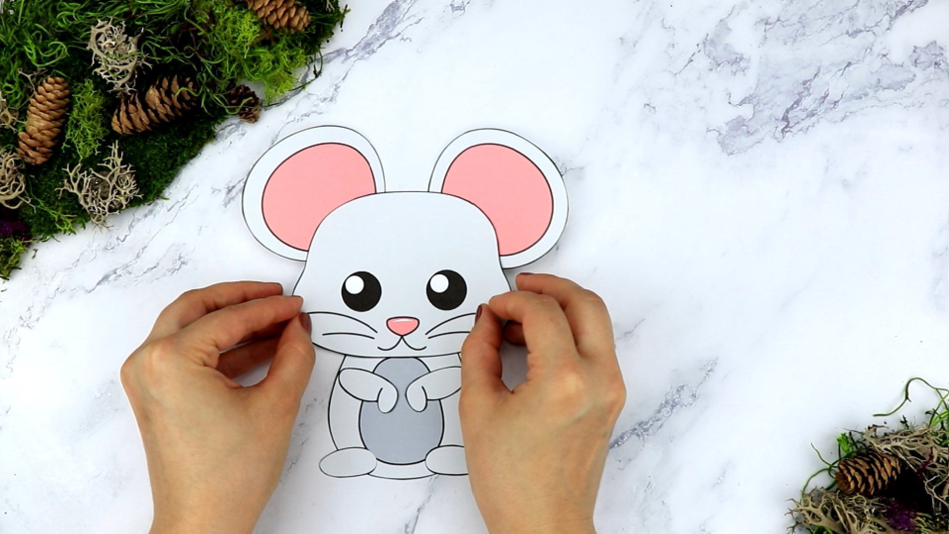 Free Printable Forest Mouse Craft Template for kids, preschoolers, toddlers and kindergartners