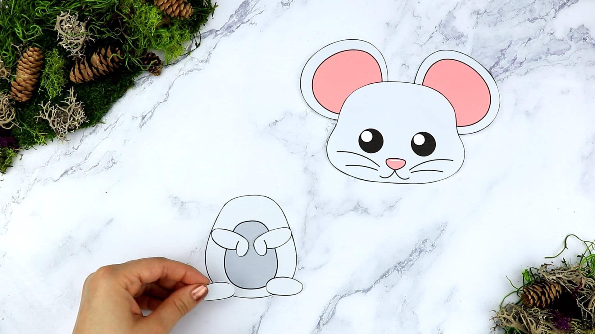 Free Printable Forest Mouse Craft Template for kids, preschoolers, toddlers and kindergartners