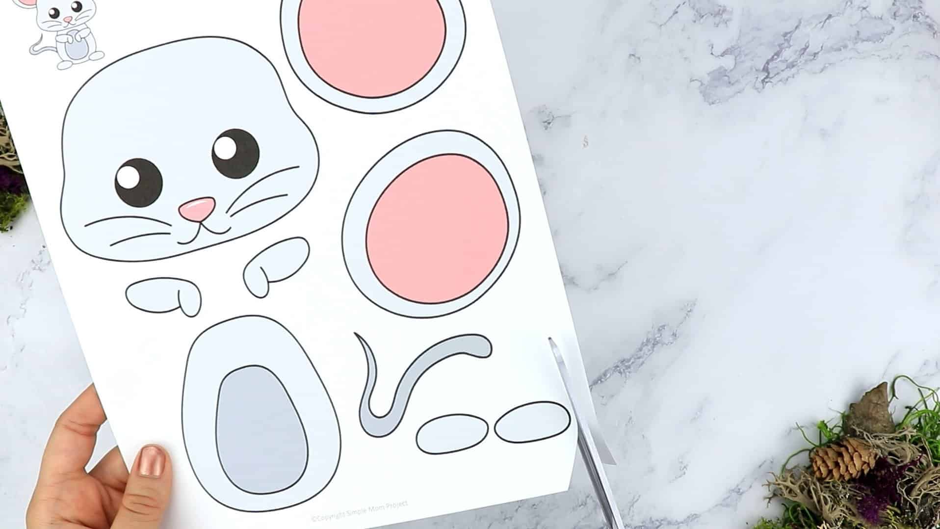 Free Printable Forest Mouse Craft Template for kids, preschoolers, toddlers and kindergartners