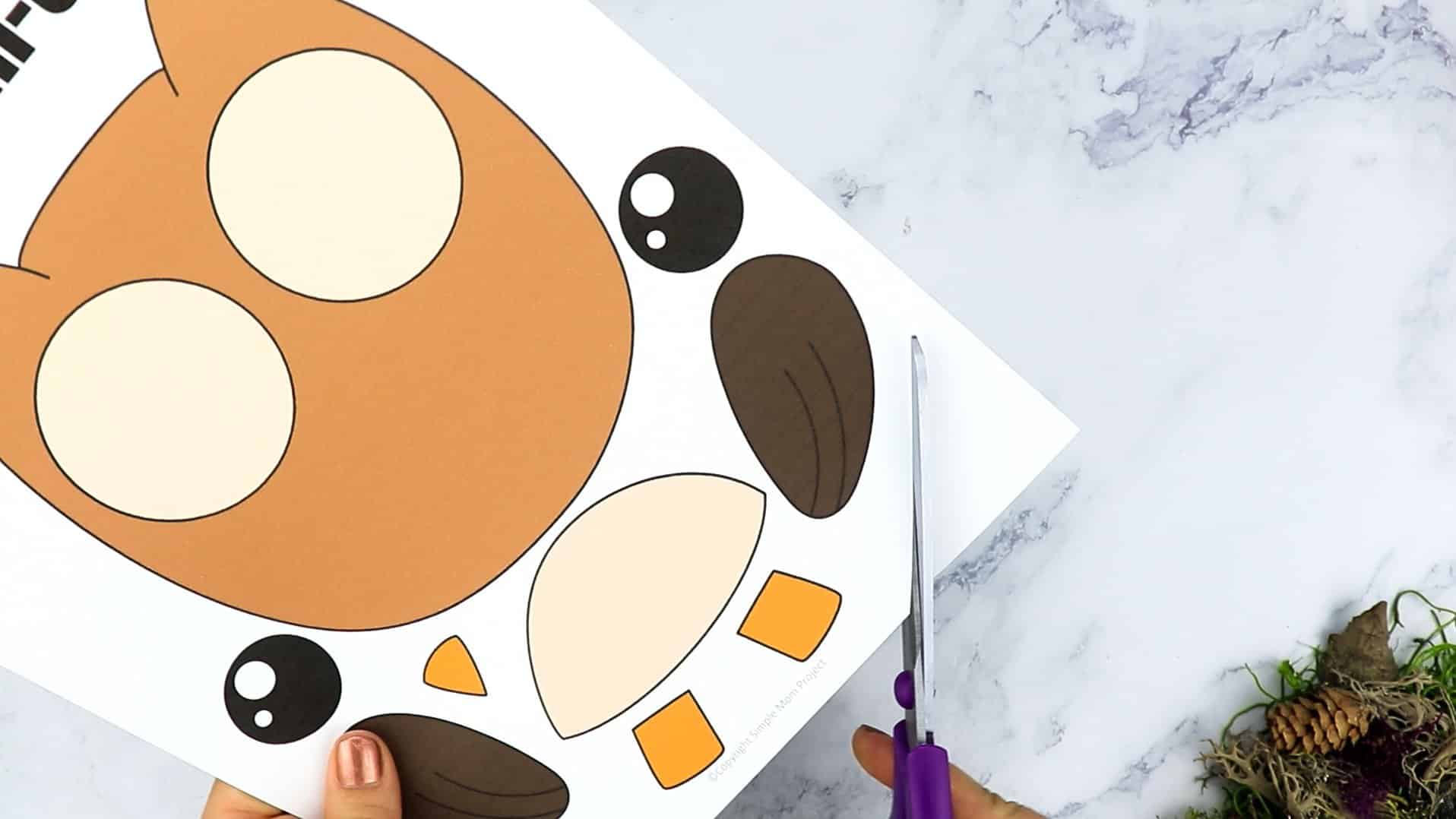 Free Printable Forest Owl Craft Template for kids, preschoolers, toddlers and kindergartners